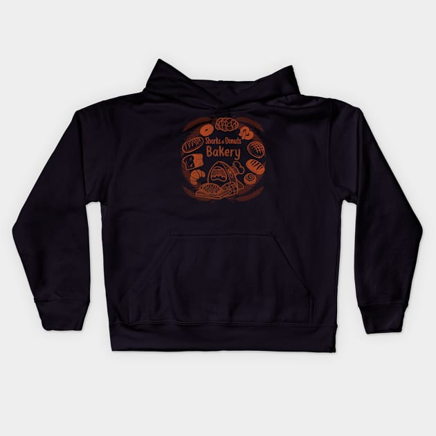Sharks n Donuts Bakery Kids Hoodie by SharksnDonuts